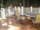 ipe deck with king post vinyl rail system